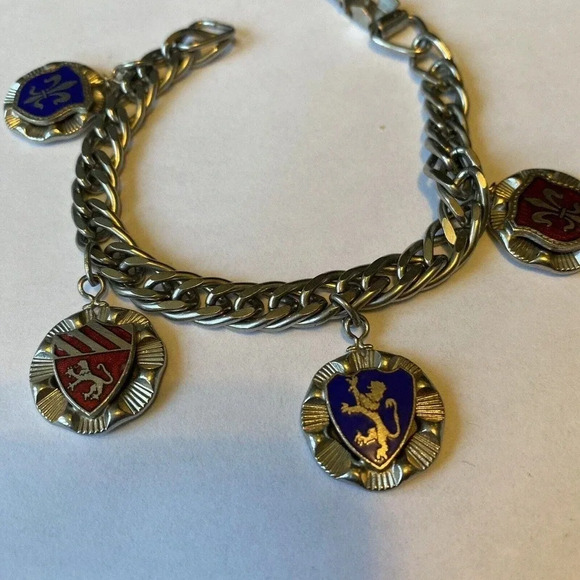 VTG Maxama Silver Tone Charm Chain Bracelet 7” Loins Singhars Tassels - Picture 5 of 8